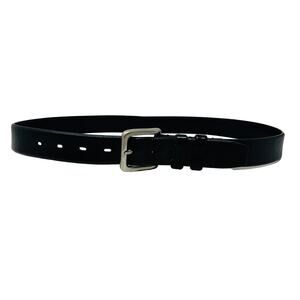 Handcrafted in Argentina Leather Belt Black Silver Smooth - 38